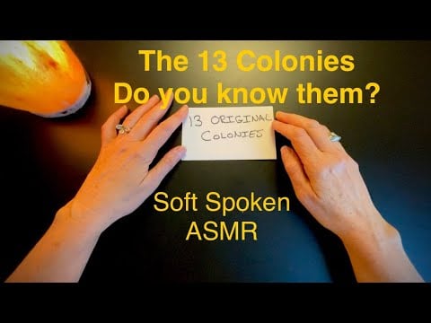 Let's Review the Original 13 US Colonies ~ Relaxing History ASMR Normal Speaking Voice, Map Tracing