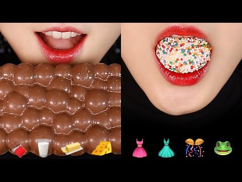 EMOJI FOOD CHALLENGE ASMR CHOCOLATE, EDIBLE CRYSTAL ETC 👗