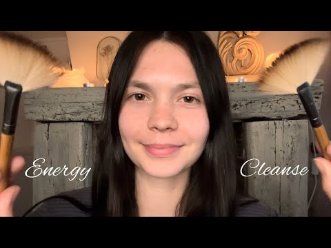 ASMR to calm your mind | healing energy cleanse (reading to you, hand movements, face brushing)