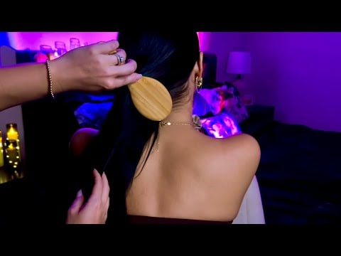 ASMR | Calming Hair Play, Hair Placing, Sectioning, & Hair Brushing For Complete Relaxation