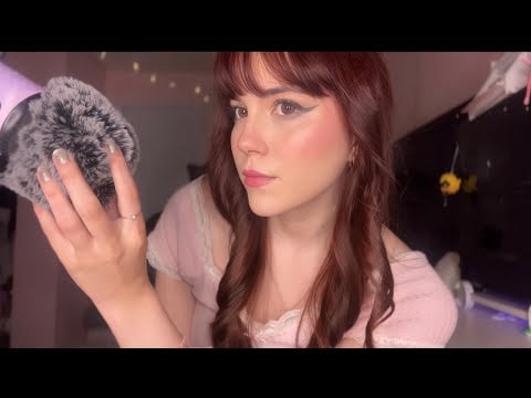 ASMR 4 minute scalp massage with fuzzy mic cover