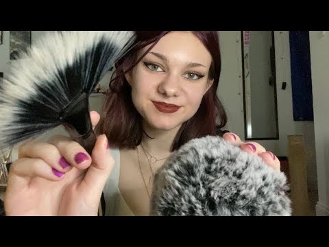 ASMR | Fluffy Mic Brushing, Face Brushing, & Rambling About Mental Health ❤️