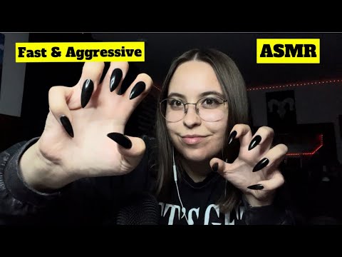 ASMR | Long nail tapping + scratching (fast & aggressive)