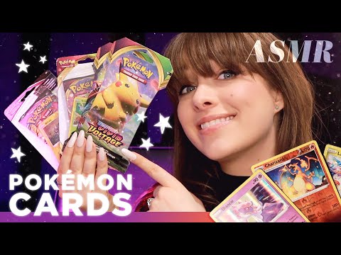 ASMR 🔥 Opening Pokémon Trading Card Game Packs!🔥  Whispering, Tapping, Tracing & Shuffling Sounds