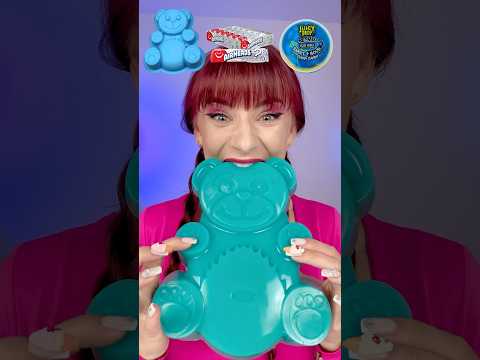 ASMR Giant Blue Gummy Bear, Sour Candy #shorts