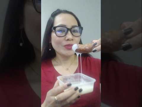 ONE TIME BITE MILKY SAUSAGE #everyone #mukbang #shortsfeed #challenge #onebite #bigmouth #viral
