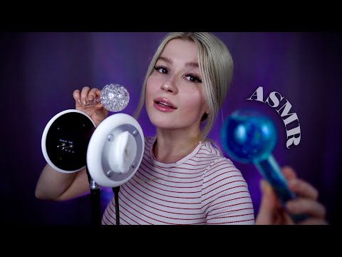 ASMR Relaxing ice globes ✨Water sounds, glass tapping, echo effect for sleep, studying, reading 🤍
