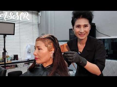 미용실 ASMR 황갈색 멋내기(흰머리커버)   Tawny look (gray hair cover)/Korean hair salon