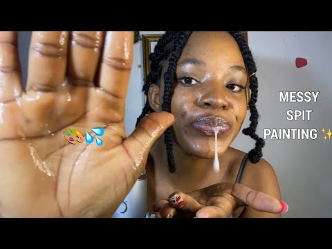 ASMR MESSY SPIT PAINTING! Positive Motivation| MOUTH SOUNDS 💥