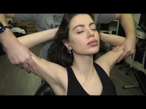 SHE FELT A PROFOUND PURE PEACE + WASH + CRACKS + ASMR head,chest,belly,foot,armpit & body massage