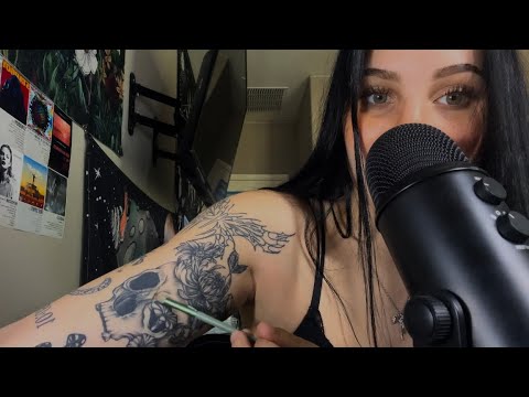 asmr tattoo tour & tracing 🦂🦋