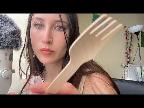 asmr | raking and scratching away your negative energy & fork mic scratching