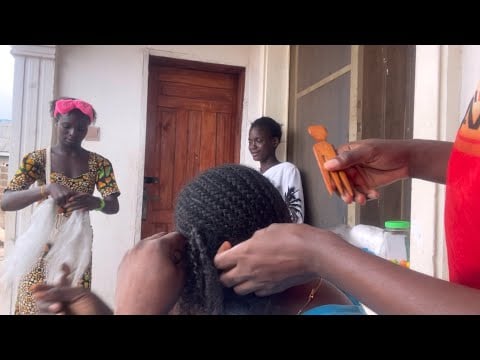 ASMR✨VISUAL ASMR AND LAYERED GUM SOUND. MY SISTER LOOSENED MY BRAIDS OUTDOOR.
