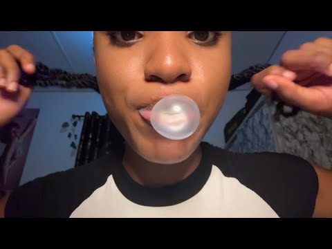 ASMR Gum Chewing While I Play With My Braids ✨ (hair scratching/ hair play, no talking) 🎀