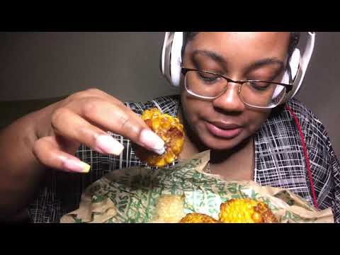 ASMR EATING: WINGSTOP Corn 🌽🌽🌽  (No Talking)