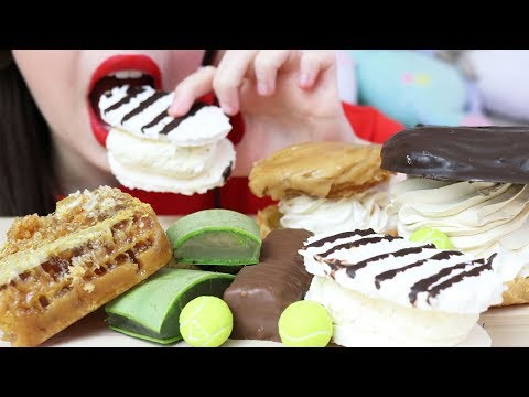 ASMR ALOE VERA, HONEYCOMB, Profiteroles & Knoppers Chocolate Bar (SOFT Eating Sounds) No Talking