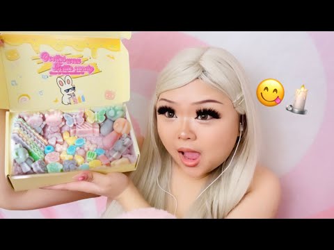 ASMR EATING VIRAL WAX CANDY (crunchy chewy sounds)(realistic?😳)