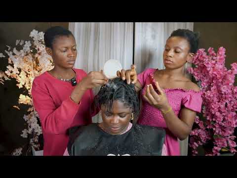 ASMR no gum, double hair picking,scalp massage with intense mouth blowing sound 