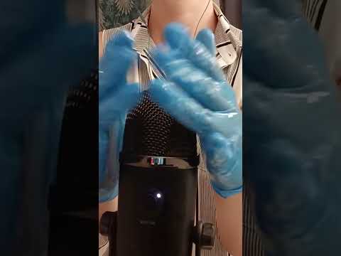 ASMR: Blue gloves oily