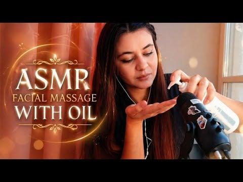 Relaxing ASMR Face Massage with Oil ✨ Soft Sounds