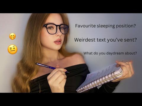 ASMR | Asking You Very Specific Questions 🤭(whispered, writing,tapping)