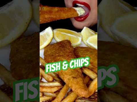 FISH & CHIPS #asmr #mukbang #shorts #fishandchips #seafood