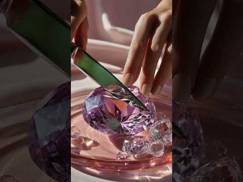 Tatlı Kek, Sert Elmas | ASMR Kesme Sesi 🔪 #shorts #asmr