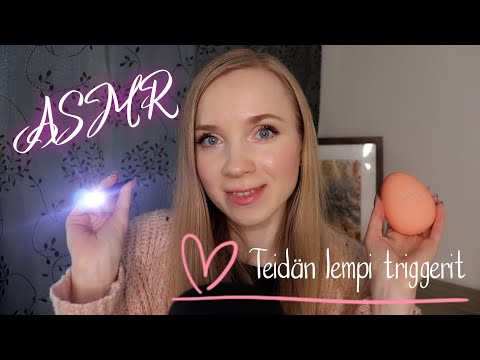 ASMR SUOMI TEIDÄN LEMPI TRIGGERIT😍 Naputtelua, Hiusten harjaus, Päähieronta, Taskulamppu, Lääkäri