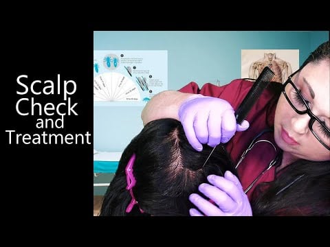 ASMR Scalp Check and Treatment (Gloves, Rattail Comb, Scalp Massage, Dry Scalp Treatment) Medical RP