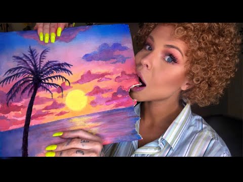 ASMR BOB ROSS EATS HIS PAINTING (EDIBLE CANVAS - CRISPY CRUNCHY EATING SOUNDS) HIGHEST VOLUME EDIT