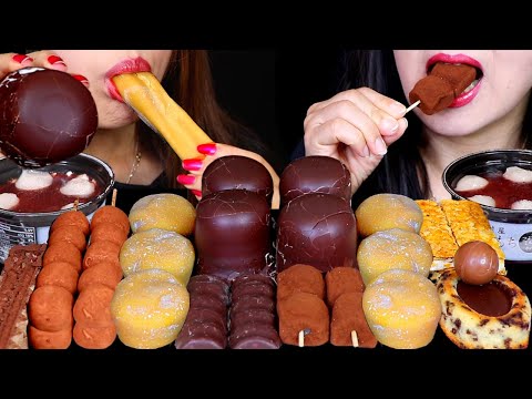 ASMR GIANT CHOCOLATE MARSHMALLOWS, MOCHI ICE CREAM, WAFFLE, CHOCOLATE MOCHI, TIGER CAKE, TRUFFLE 먹방