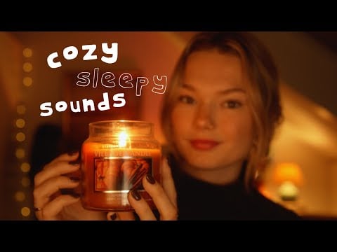 ASMR gentle, cozy sounds for sleep (binaural whispers, wood and glass tapping)