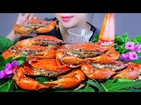 ASMR STEAMED CRAB WITH SALT , EATING SOUNDS | LINH-ASMR