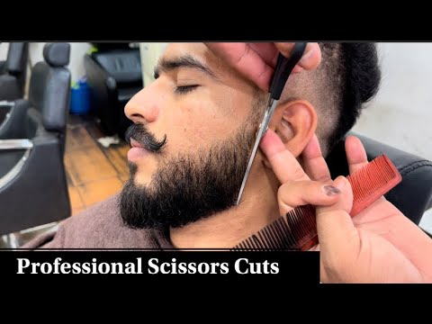 ASMR Relaxing Beard Trimming With Scissor✂ By Master Cracker Kishan