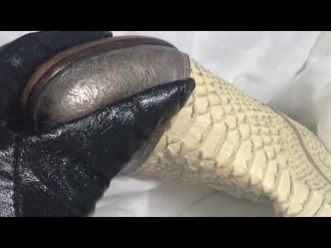LEATHERETTE👉 GLOVES with SNAKE🐍 LEATHER BOOTS  [[ASMR]]