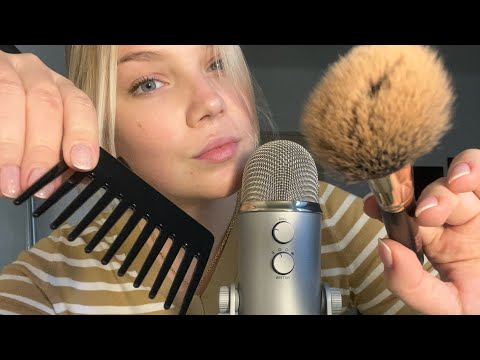 ASMR | THE MOST RELAXING Brushing Your Face & Combing (with background sound) 💆‍♀️