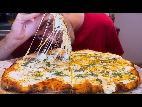 Asmr Eating SUPER CHEESY PIZZA ! + spicy sauce ! 엑스트라 치즈 피자 * mukbang no talking * | nomnomsammieboy