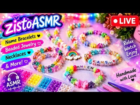 Making Cute Name Bracelets & Colorful Beaded Jewelry LIVE! 🌈💖 #ASMR #Live