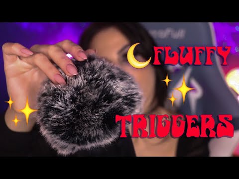 ASMR - Fluffy Mic Scratching, Deep Ear Attention + Brushing