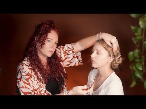 ASMR elegant bridal hair styling ✨ wedding side do trial with accessories @realpersonasmrbyaugust