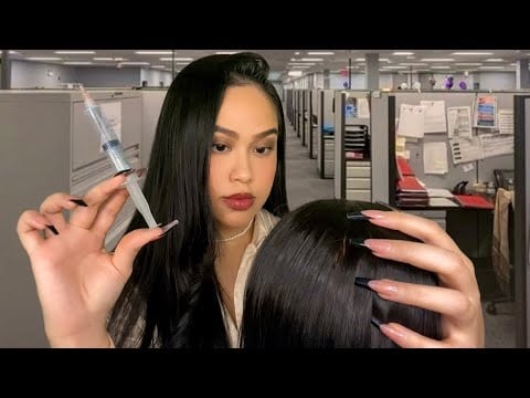 ASMR Coworker Who’s OBSESSED W/ You Gives U Botox Injections & Scalp Scratch |Typing + Face Touching