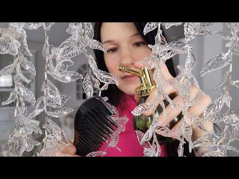 Your hair is soft plastic flower garland asmr