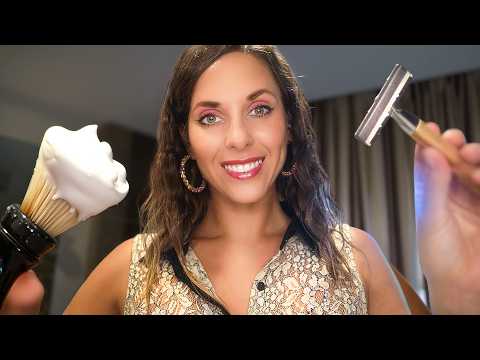 ASMR Barbershop | Beard Sculpting, Neck Shave & Hot Towel Treatment | No Talking