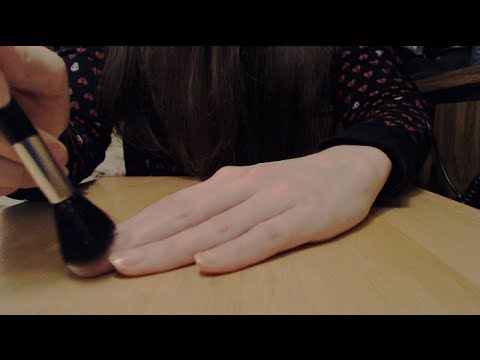 [ASMR] Binaural Mic Test #2: Tapping + Brushing + Scratching Wood Table