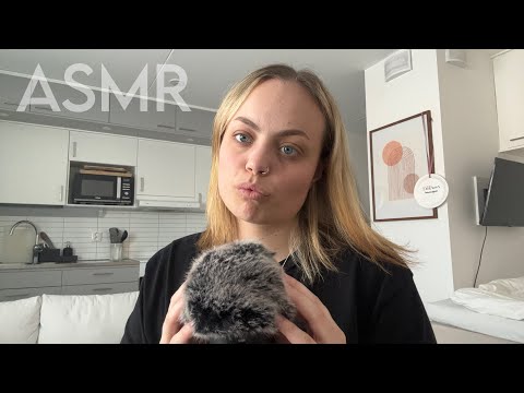 ASMR Fluffy mic cover touching with rambles ✨