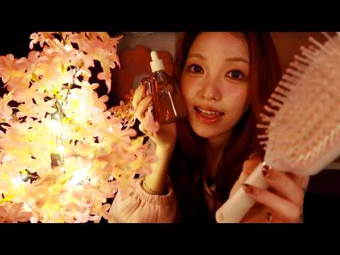 ASMR Cozy & Tingly Bedtime to Fall Asleep 🌸 🌙 (haul, life update, rambling & lots of hair brushing)