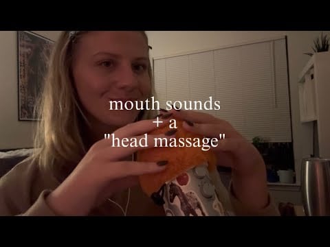 ASMR mouth sounds, “head massage” / fluffy mic scratching, gentle whispers 💤🥱