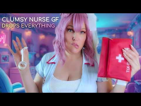 ASMR Clumsy Nurse GF Panics & Fixes Your Cut (Realistic First Aid, Bandage Fails, Tea & Cuddles)