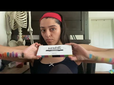 ASMR | Color Swatching THAT TikTok Face Paint (Athena Paint Palette)
