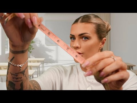 ASMR Measuring Your Face & Drawing Your Portrait ✏️ (face touching, up close)
